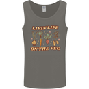 Vegan Living Life on the Veg Vegetarian Mens Vest Tank Top Charcoal