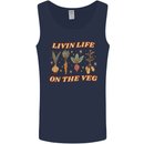 Vegan Living Life on the Veg Vegetarian Mens Vest Tank Top Navy Blue