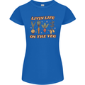 Vegan Living Life on the Veg Vegetarian Womens Petite Cut T-Shirt Royal Blue