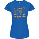 Vegan Living Life on the Veg Vegetarian Womens Petite Cut T-Shirt Royal Blue