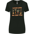 Vegan Living Life on the Veg Vegetarian Womens Wider Cut T-Shirt Black