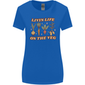 Vegan Living Life on the Veg Vegetarian Womens Wider Cut T-Shirt Royal Blue
