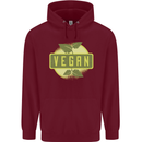 Vegan Mens 80% Cotton Hoodie Maroon