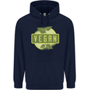 Vegan Mens 80% Cotton Hoodie Navy Blue