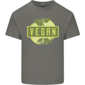 Vegan Mens Cotton T-Shirt Tee Top Charcoal