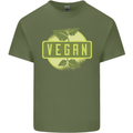 Vegan Mens Cotton T-Shirt Tee Top Military Green