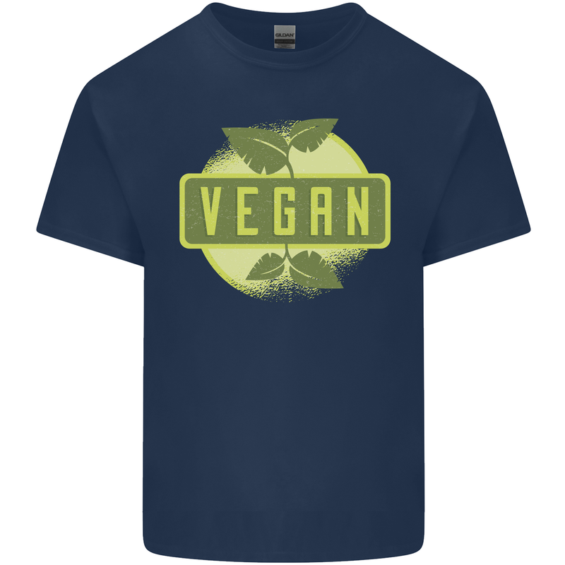 Vegan Mens Cotton T-Shirt Tee Top Navy Blue