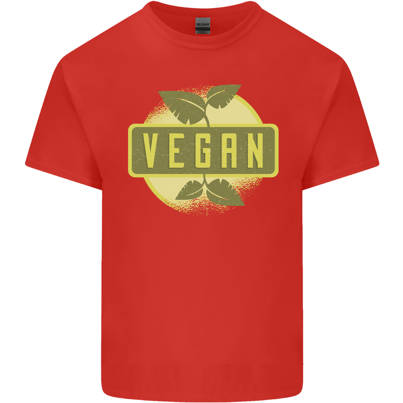 Vegan Mens Cotton T-Shirt Tee Top Red