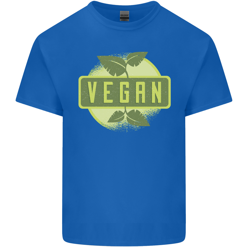 Vegan Mens Cotton T-Shirt Tee Top Royal Blue