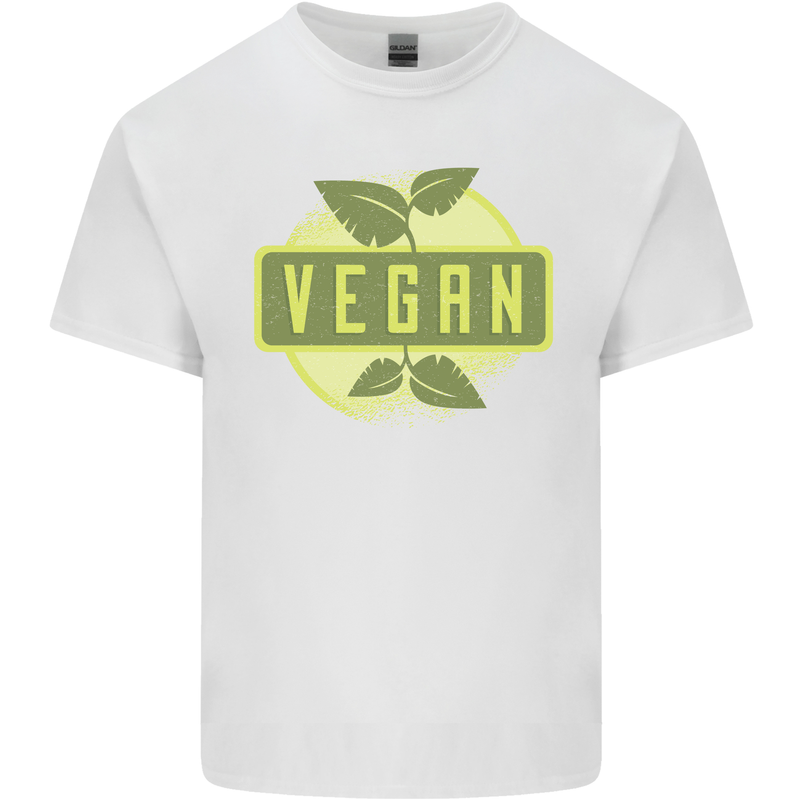 Vegan Mens Cotton T-Shirt Tee Top White