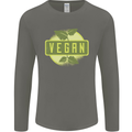 Vegan Mens Long Sleeve T-Shirt Charcoal