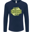 Vegan Mens Long Sleeve T-Shirt Navy Blue