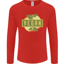 Vegan Mens Long Sleeve T-Shirt Red