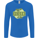 Vegan Mens Long Sleeve T-Shirt Royal Blue