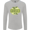 Vegan Mens Long Sleeve T-Shirt Sports Grey