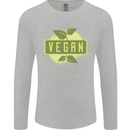 Vegan Mens Long Sleeve T-Shirt Sports Grey