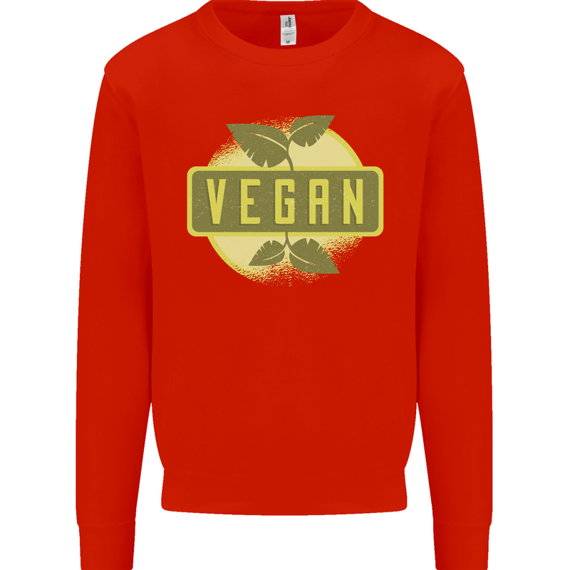 Vegan Mens Sweatshirt Jumper Bright Red