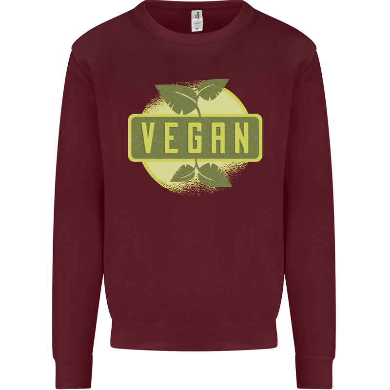 Vegan Mens Sweatshirt Jumper Maroon