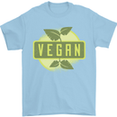 Vegan Mens T-Shirt 100% Cotton Light Blue