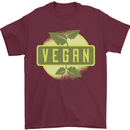 Vegan Mens T-Shirt 100% Cotton Maroon