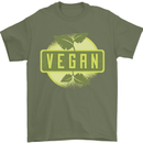 Vegan Mens T-Shirt 100% Cotton Military Green