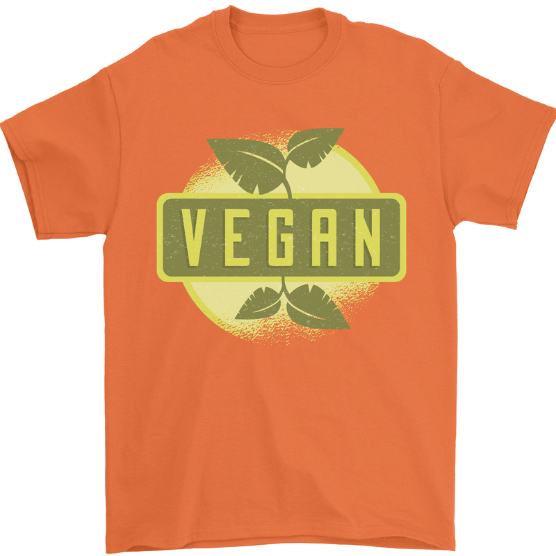 Vegan Mens T-Shirt 100% Cotton Orange