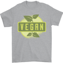 Vegan Mens T-Shirt 100% Cotton Sports Grey