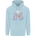 Vegan Mouse Funny Cheese Childrens Kids Hoodie Light Blue