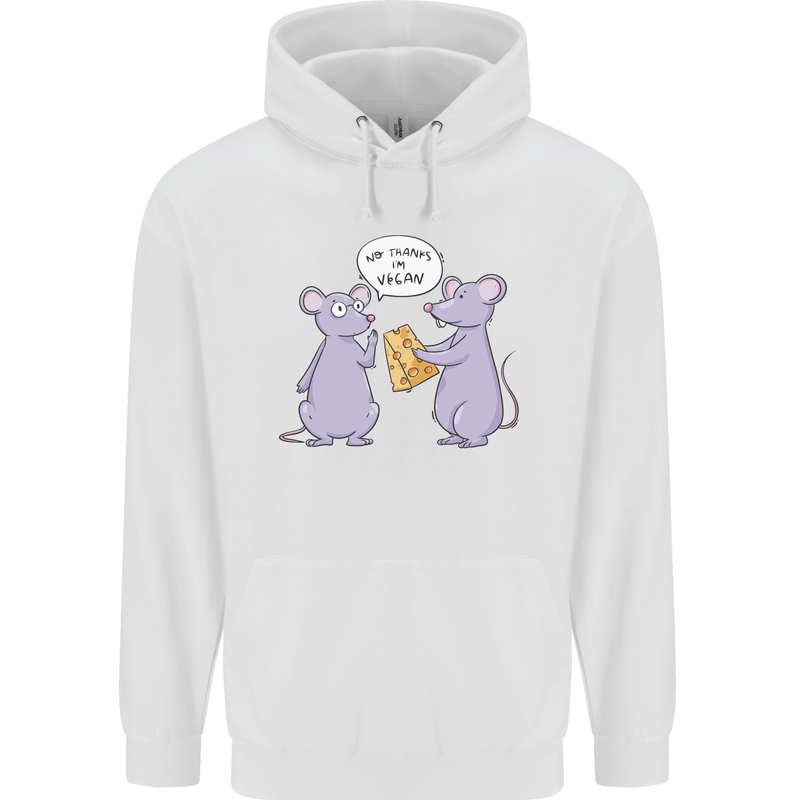 Vegan Mouse Funny Cheese Childrens Kids Hoodie White