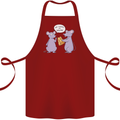 Vegan Mouse Funny Cheese Cotton Apron 100% Organic Maroon