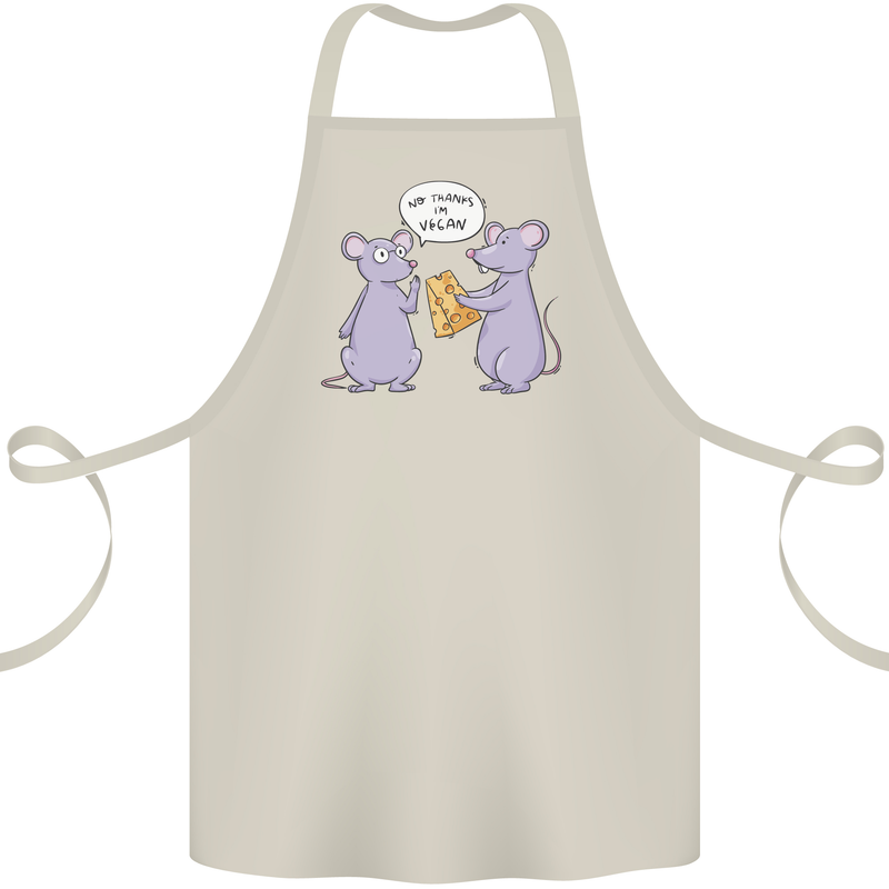 Vegan Mouse Funny Cheese Cotton Apron 100% Organic Natural