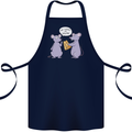 Vegan Mouse Funny Cheese Cotton Apron 100% Organic Navy Blue