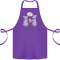 Vegan Mouse Funny Cheese Cotton Apron 100% Organic Purple