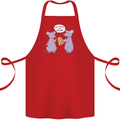 Vegan Mouse Funny Cheese Cotton Apron 100% Organic Red
