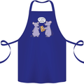 Vegan Mouse Funny Cheese Cotton Apron 100% Organic Royal Blue