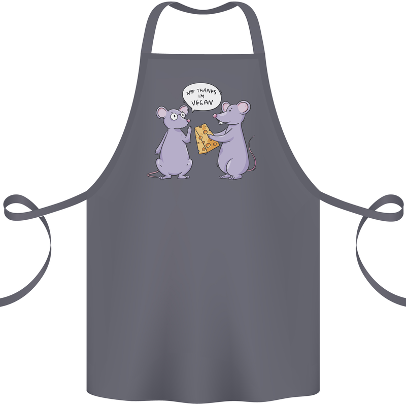 Vegan Mouse Funny Cheese Cotton Apron 100% Organic Steel