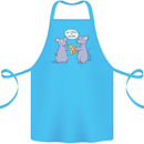 Vegan Mouse Funny Cheese Cotton Apron 100% Organic Turquoise