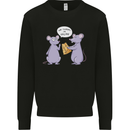 Vegan Mouse Funny Cheese Kids Sweatshirt Jumper Black