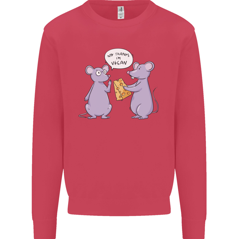 Vegan Mouse Funny Cheese Kids Sweatshirt Jumper Heliconia