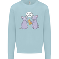Vegan Mouse Funny Cheese Kids Sweatshirt Jumper Light Blue