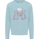 Vegan Mouse Funny Cheese Kids Sweatshirt Jumper Light Blue