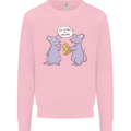 Vegan Mouse Funny Cheese Kids Sweatshirt Jumper Light Pink