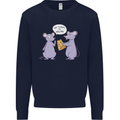 Vegan Mouse Funny Cheese Kids Sweatshirt Jumper Navy Blue