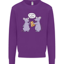 Vegan Mouse Funny Cheese Kids Sweatshirt Jumper Purple