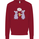 Vegan Mouse Funny Cheese Kids Sweatshirt Jumper Red