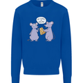 Vegan Mouse Funny Cheese Kids Sweatshirt Jumper Royal Blue
