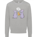 Vegan Mouse Funny Cheese Kids Sweatshirt Jumper Sports Grey