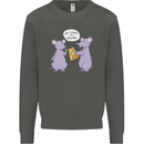 Vegan Mouse Funny Cheese Kids Sweatshirt Jumper Storm Grey