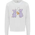 Vegan Mouse Funny Cheese Kids Sweatshirt Jumper White
