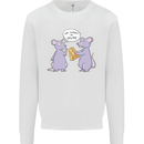 Vegan Mouse Funny Cheese Kids Sweatshirt Jumper White
